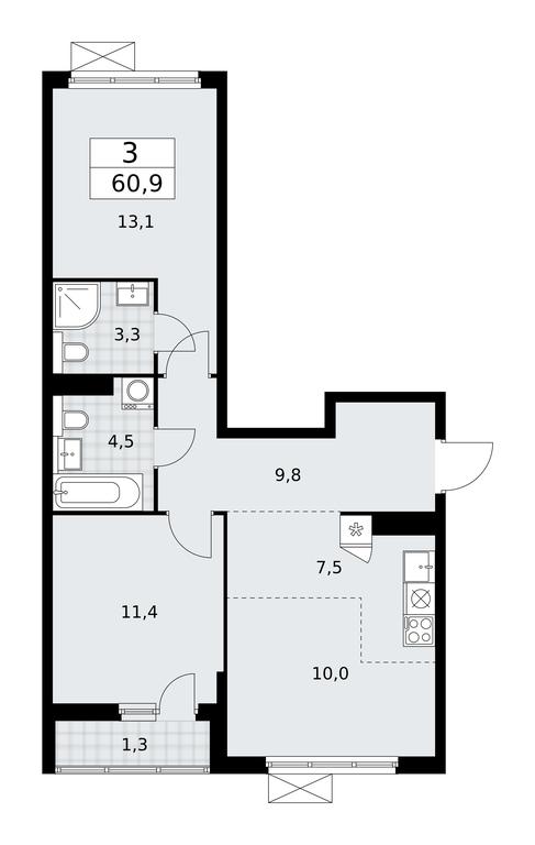 2-BD Apartment Sale, 60.9平方米 at Buninskie Kvartaly, Akademika Semyonova Street, 22, Moscow, Russia #1 2-BD Apartment Sale, 60.9平方米 at Buninskie Kvartaly, Akademika Semyonova Street, 22, Moscow, Russia #1