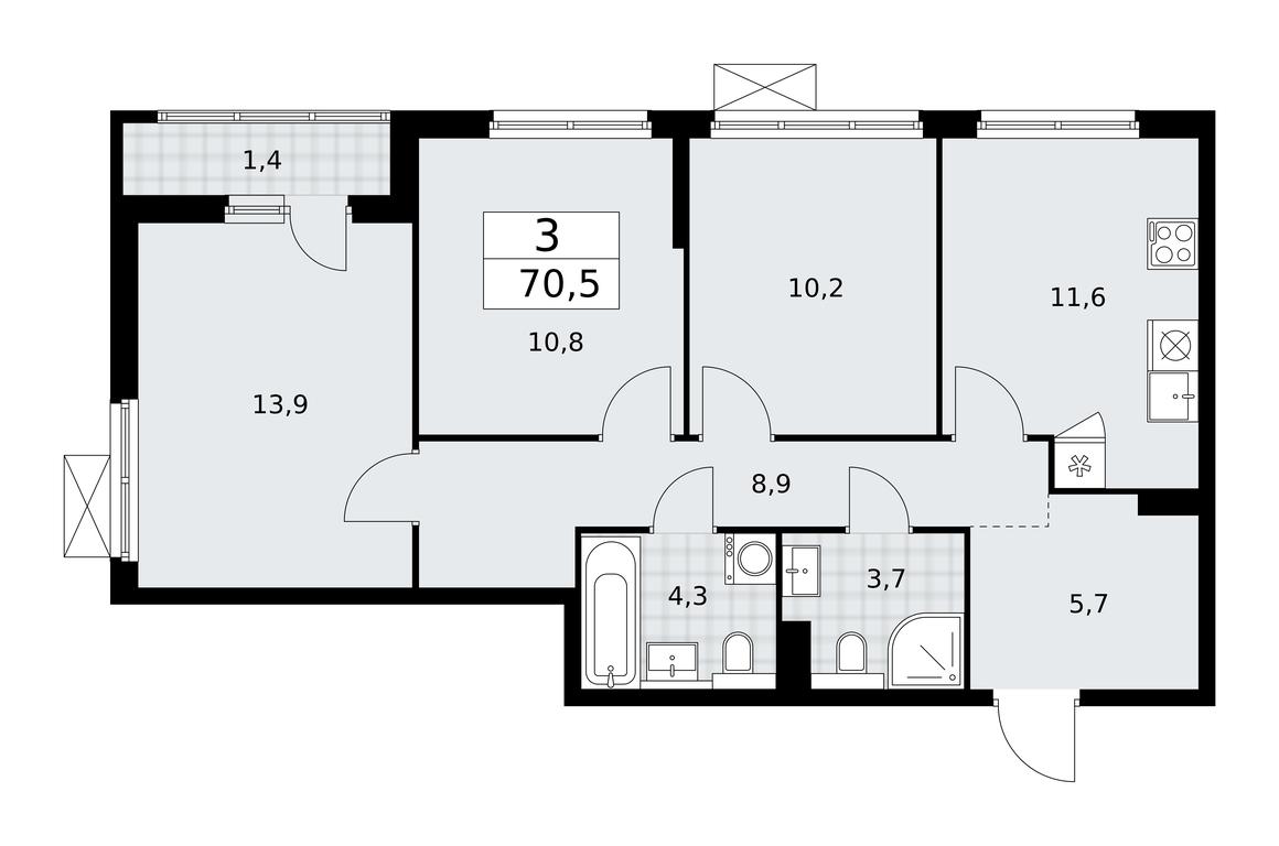 2-BD Apartment Sale, 70.5平方米 at Buninskie Kvartaly, Akademika Semyonova Street, 22, Moscow, Russia #1 2-BD Apartment Sale, 70.5平方米 at Buninskie Kvartaly, Akademika Semyonova Street, 22, Moscow, Russia #1