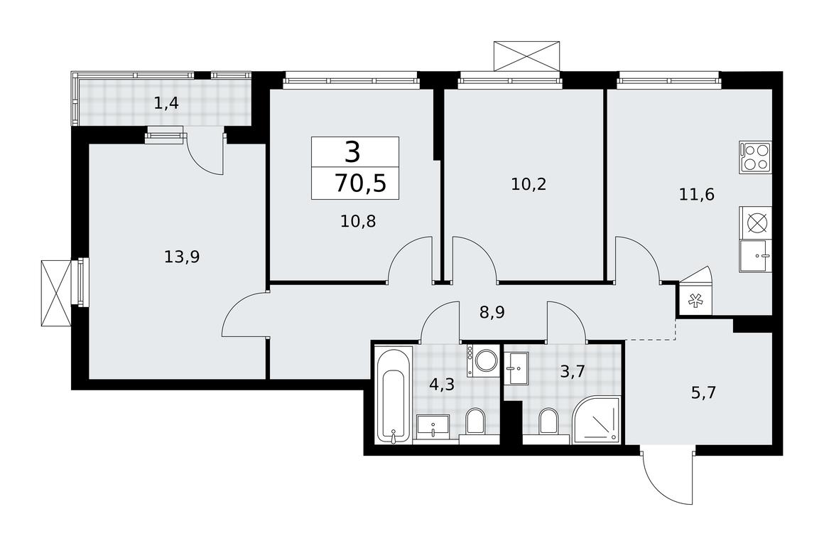 2-BD Apartment Sale, 70.5平方米 at Buninskie Kvartaly, Akademika Semyonova Street, 22, Moscow, Russia #1 2-BD Apartment Sale, 70.5平方米 at Buninskie Kvartaly, Akademika Semyonova Street, 22, Moscow, Russia #1