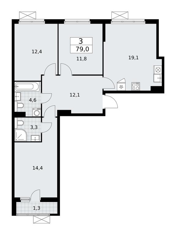 2-BD Apartment Sale, 79平方米 at Buninskie Kvartaly, Akademika Semyonova Street, 22, Moscow, Russia #1 2-BD Apartment Sale, 79平方米 at Buninskie Kvartaly, Akademika Semyonova Street, 22, Moscow, Russia #1