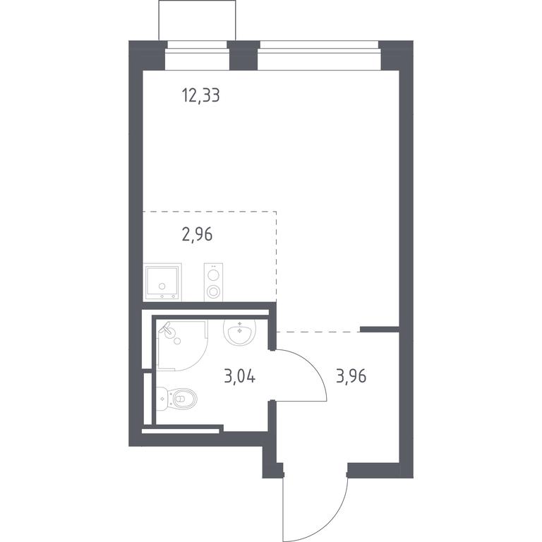 Apartment Sale, 22.29平方米 at Bogdanovskiy Les, derevnya Bogdanikha, Leninskiy City District, Moscow Region, Russia #1