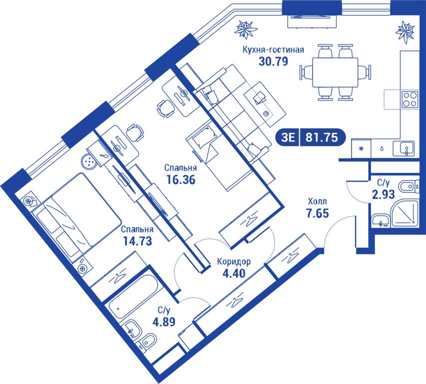 2-BD Apartment Sale, 81平方米 at iLove, улица Бочкова, 11А, Москва, Россия #1 2-BD Apartment Sale, 81平方米 at iLove, улица Бочкова, 11А, Москва, Россия #1
