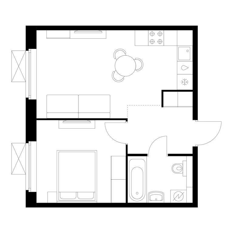 1-BD Apartment Sale, 38.9平方米 at Vostochnoe Butovo, Krymskaya Street, 13, rabochiy posyolok Bobrovo, Leninskiy City District, Moscow Region, Russia #2 1-BD Apartment Sale, 38.9平方米 at Vostochnoe Butovo, Krymskaya Street, 13, rabochiy posyolok Bobrovo, Leninskiy City District, Moscow Region, Russia #2