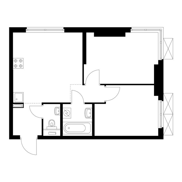 2-BD Apartment Sale, 45.6 sq. m. at Rustaveli 14, Rustaveli Street, 14с20, Moscow, Russia #1 2-BD Apartment Sale, 45.6 sq. m. at Rustaveli 14, Rustaveli Street, 14с20, Moscow, Russia #1