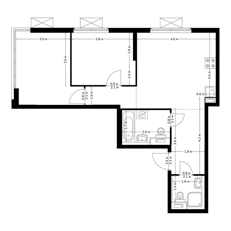 2-BD Apartment Sale, 54.8 sq. m. at Bolshaya Akademicheskaya 85, 3rd Nizhnelikhoborsky Drive, 1с16, Moscow, Russia #1 2-BD Apartment Sale, 54.8 sq. m. at Bolshaya Akademicheskaya 85, 3rd Nizhnelikhoborsky Drive, 1с16, Moscow, Russia #1