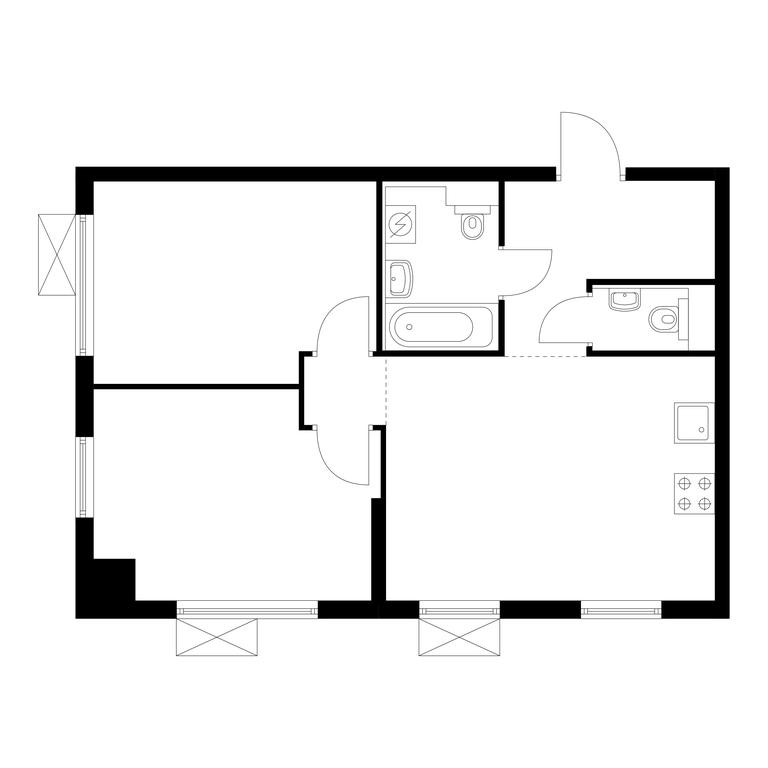 2-BD Apartment Sale, 54.1 sq. m. at Liublinskiy Park, Lyublinskaya Street, 78к2, Moscow, Russia #1
