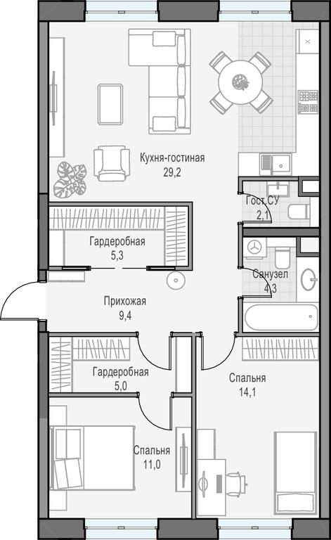 2-BD Apartment Sale, 79.8 sq. m. at Dostizhenie, Akademika Korolyova Street, 21, Moscow, Russia #1 2-BD Apartment Sale, 79.8 sq. m. at Dostizhenie, Akademika Korolyova Street, 21, Moscow, Russia #1