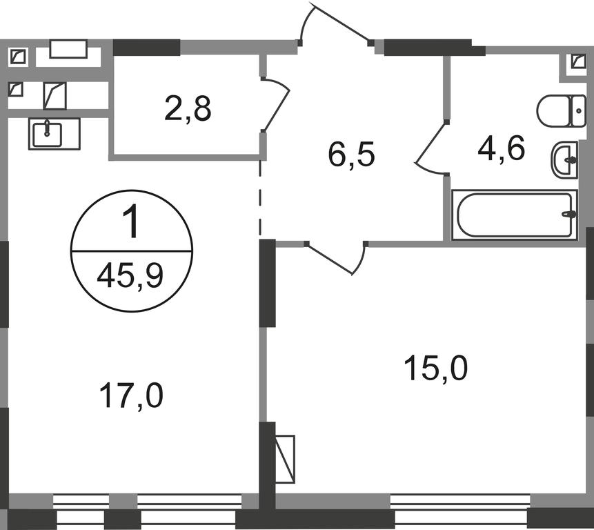 Apartment Sale, 45.9 sq. m. at Pervyi Moskovskiy, ulitsa Bianki, 1, Moskovskiy, Moscow, Russia #1 Apartment Sale, 45.9 sq. m. at Pervyi Moskovskiy, ulitsa Bianki, 1, Moskovskiy, Moscow, Russia #1