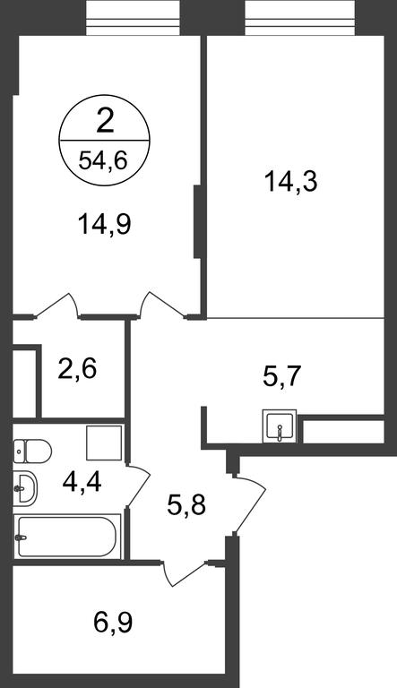 2-BD Apartment Sale, 54.6 sq. m. at Pervyi Moskovskiy, ulitsa Bianki, 1, Moskovskiy, Moscow, Russia #1 2-BD Apartment Sale, 54.6 sq. m. at Pervyi Moskovskiy, ulitsa Bianki, 1, Moskovskiy, Moscow, Russia #1