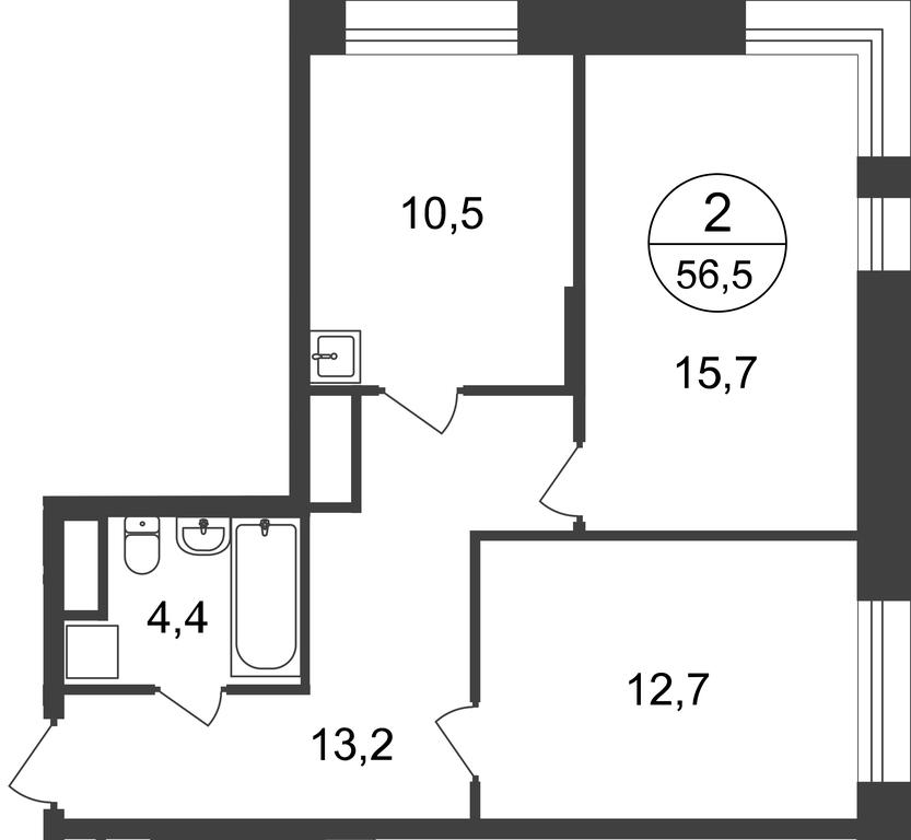2-BD Apartment Sale, 56.5平方米 at Pervyi Moskovskiy, ulitsa Bianki, 1, Moskovskiy, Moscow, Russia #2 2-BD Apartment Sale, 56.5平方米 at Pervyi Moskovskiy, ulitsa Bianki, 1, Moskovskiy, Moscow, Russia #2