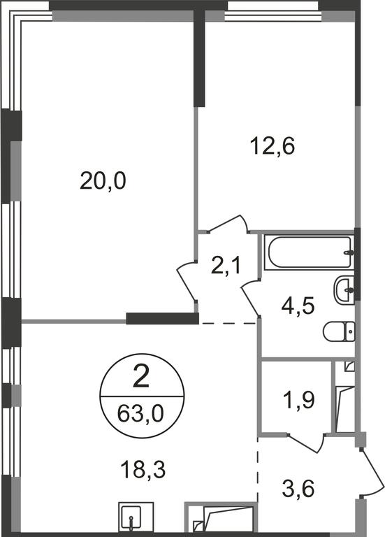 2-BD Apartment Sale, 63平方米 at Pervyi Moskovskiy, ulitsa Bianki, 1, Moskovskiy, Moscow, Russia #1 2-BD Apartment Sale, 63平方米 at Pervyi Moskovskiy, ulitsa Bianki, 1, Moskovskiy, Moscow, Russia #1