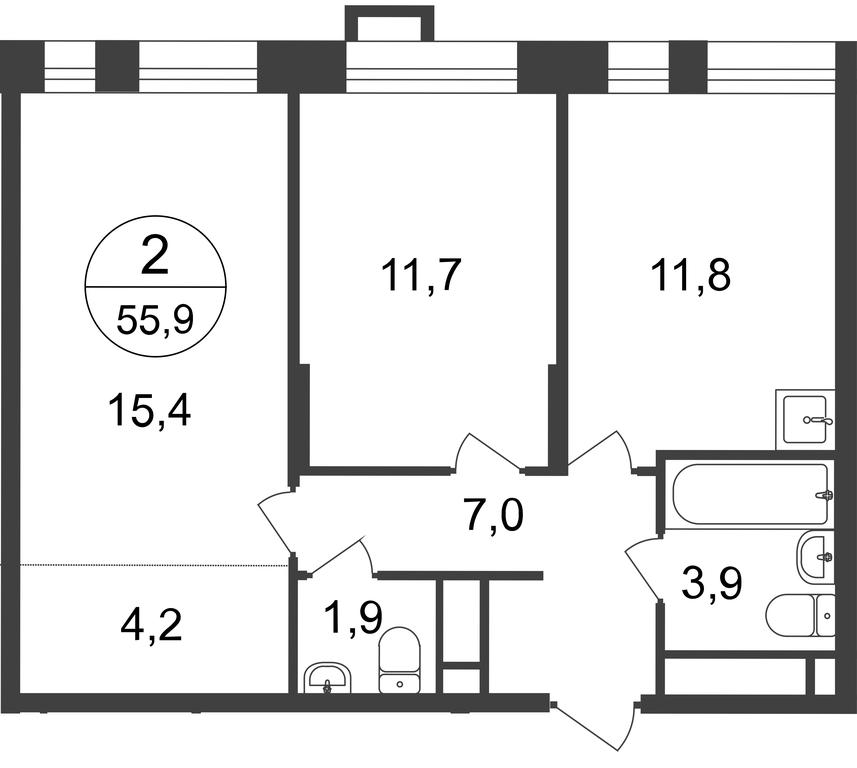 Продажа 2-комн. квартиры, 55,9 м² в ЖК «Первый Московский», улица Бианки, 1, Московский, Москва, Россия #2 Продажа 2-комн. квартиры, 55,9 м² в ЖК «Первый Московский», улица Бианки, 1, Московский, Москва, Россия #2