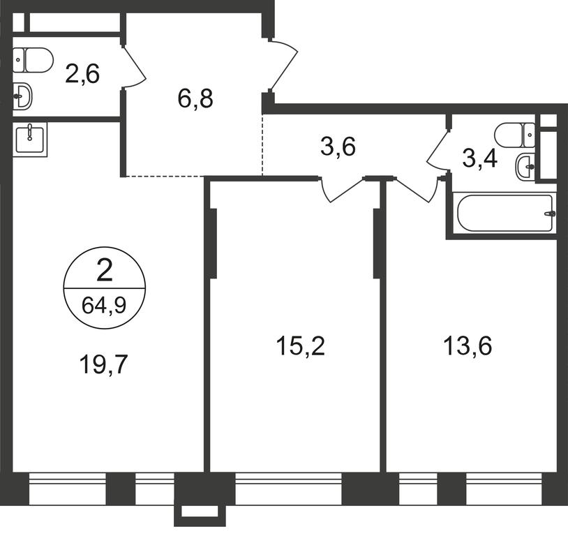 Продажа 2-комн. квартиры, 64,9 м² в ЖК «Первый Московский», улица Бианки, 1, Московский, Москва, Россия #2 Продажа 2-комн. квартиры, 64,9 м² в ЖК «Первый Московский», улица Бианки, 1, Московский, Москва, Россия #2