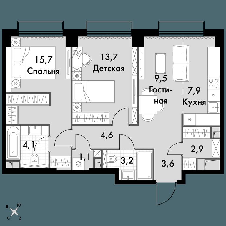 2-BD Apartment Sale, 66.3 sq. m. at Sydney City, Shenogina Street, 2, Moscow, Russia #1 2-BD Apartment Sale, 66.3 sq. m. at Sydney City, Shenogina Street, 2, Moscow, Russia #1