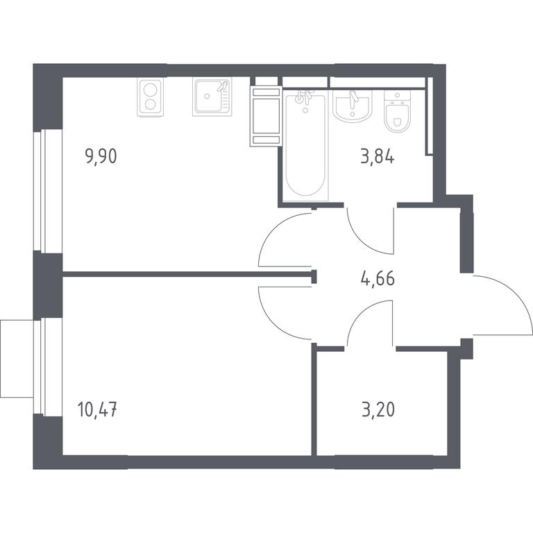 Apartment Sale, 32.07平方米 at Piatnitskie Luga, Pyatnitskoye Highway, 2, derevnya Yurlovo, Solnechnogorsk City District, Moscow Region, Russia #1
