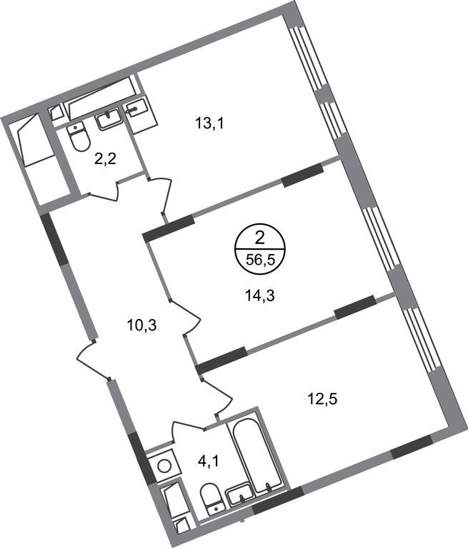 2-BD Apartment Sale, 56.5平方米 at Peredelkino Blizhnee, Korneya Chukovskogo Street, 1, Vnukovskoye Settlement, Moscow, Russia #1 2-BD Apartment Sale, 56.5平方米 at Peredelkino Blizhnee, Korneya Chukovskogo Street, 1, Vnukovskoye Settlement, Moscow, Russia #1