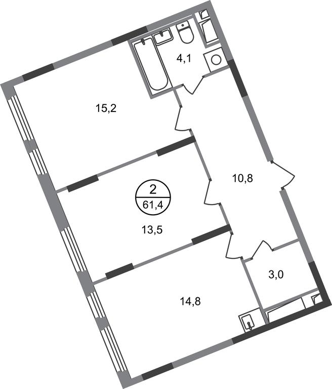 2-BD Apartment Sale, 61.4 sq. m. at Peredelkino Blizhnee, Korneya Chukovskogo Street, 1, Vnukovskoye Settlement, Moscow, Russia #1 2-BD Apartment Sale, 61.4 sq. m. at Peredelkino Blizhnee, Korneya Chukovskogo Street, 1, Vnukovskoye Settlement, Moscow, Russia #1