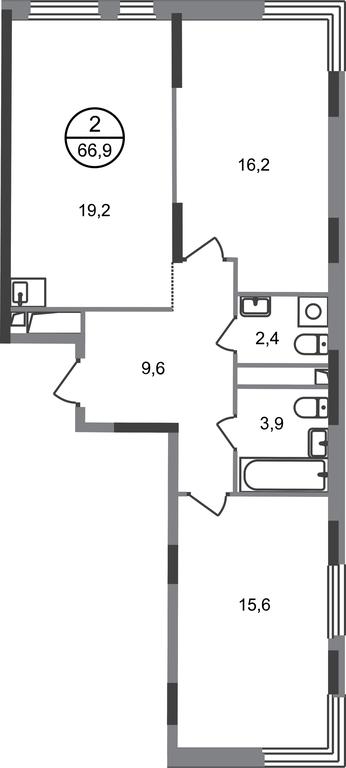 2-BD Apartment Sale, 66.9平方米 at Peredelkino Blizhnee, Korneya Chukovskogo Street, 1, Vnukovskoye Settlement, Moscow, Russia #1 2-BD Apartment Sale, 66.9平方米 at Peredelkino Blizhnee, Korneya Chukovskogo Street, 1, Vnukovskoye Settlement, Moscow, Russia #1