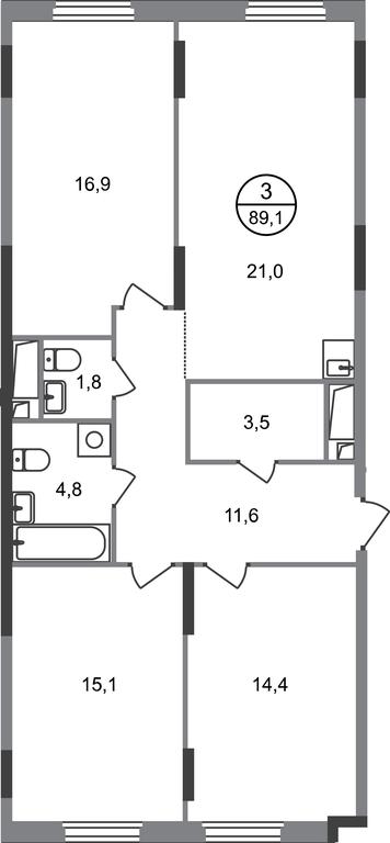 3-BD Apartment Sale, 89.1平方米 at Peredelkino Blizhnee, Korneya Chukovskogo Street, 1, Vnukovskoye Settlement, Moscow, Russia #1 3-BD Apartment Sale, 89.1平方米 at Peredelkino Blizhnee, Korneya Chukovskogo Street, 1, Vnukovskoye Settlement, Moscow, Russia #1