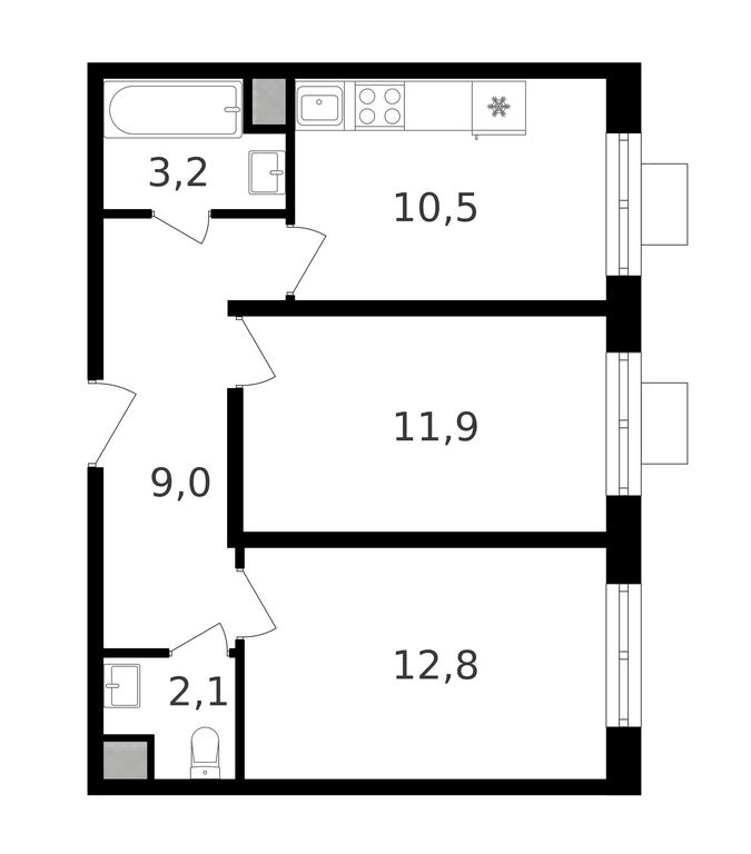 2-BD Apartment Sale, 50.7 sq. m. at Oktiabrskoe Pole, Berzarina Street, 32к1, Moscow, Russia #1 2-BD Apartment Sale, 50.7 sq. m. at Oktiabrskoe Pole, Berzarina Street, 32к1, Moscow, Russia #1