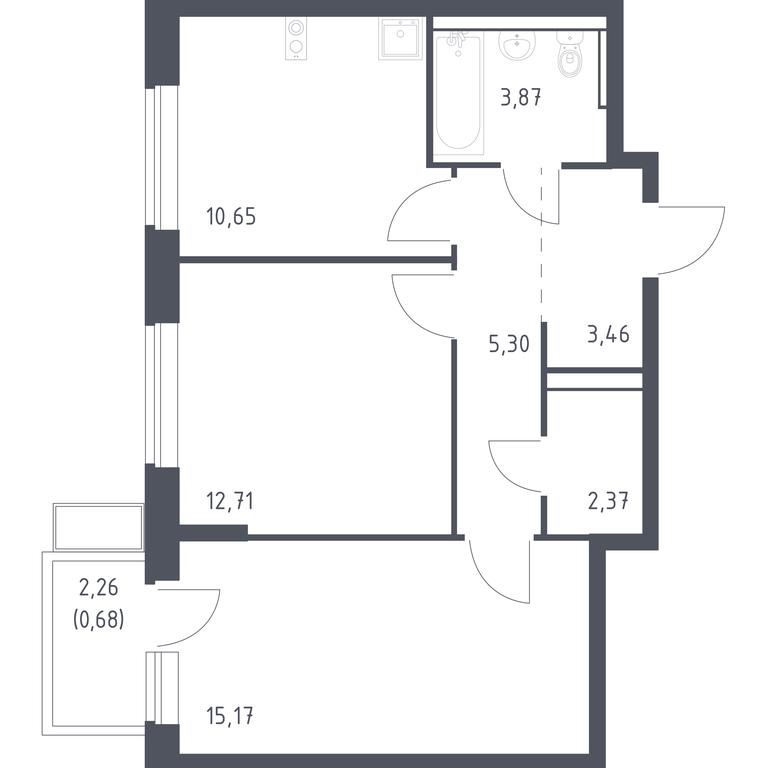 1-BD Apartment Sale, 54.21 sq. m. at Egorovo Park, 1-y kvartal, posyolok Zhilino-1, Lubertsy City District, Moscow Region, Russia #1 1-BD Apartment Sale, 54.21 sq. m. at Egorovo Park, 1-y kvartal, posyolok Zhilino-1, Lubertsy City District, Moscow Region, Russia #1