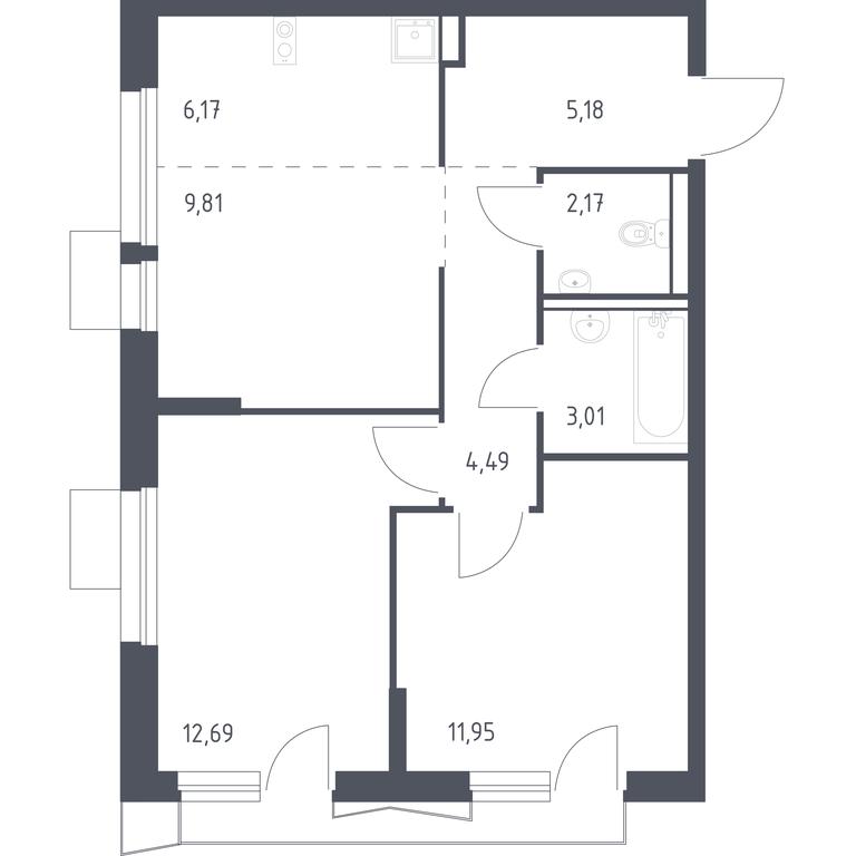 1-BD Apartment Sale, 55.1平方米 at Kvartal Aviatorov, ulitsa Koldunova, Aviatorov Microdistrict, Balashikha, Moscow Region, Russia #1 1-BD Apartment Sale, 55.1平方米 at Kvartal Aviatorov, ulitsa Koldunova, Aviatorov Microdistrict, Balashikha, Moscow Region, Russia #1