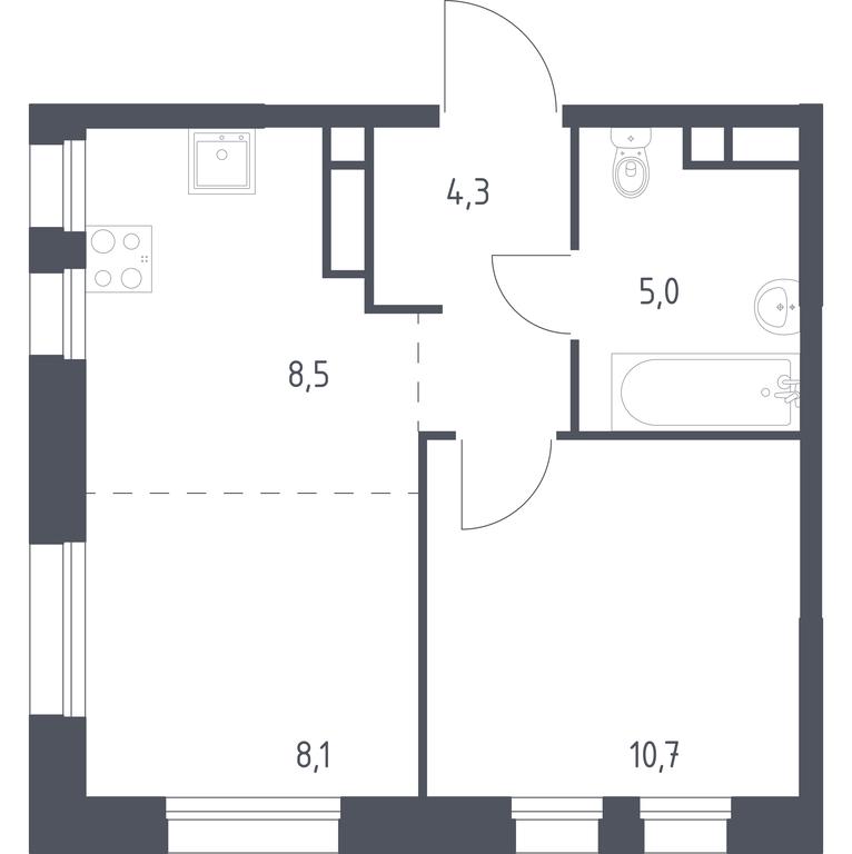 Apartment Sale, 36.6 sq. m. at Kvartal na Vode, Shosseynaya Street, 90с42, Moscow, Russia #1 Apartment Sale, 36.6 sq. m. at Kvartal na Vode, Shosseynaya Street, 90с42, Moscow, Russia #1