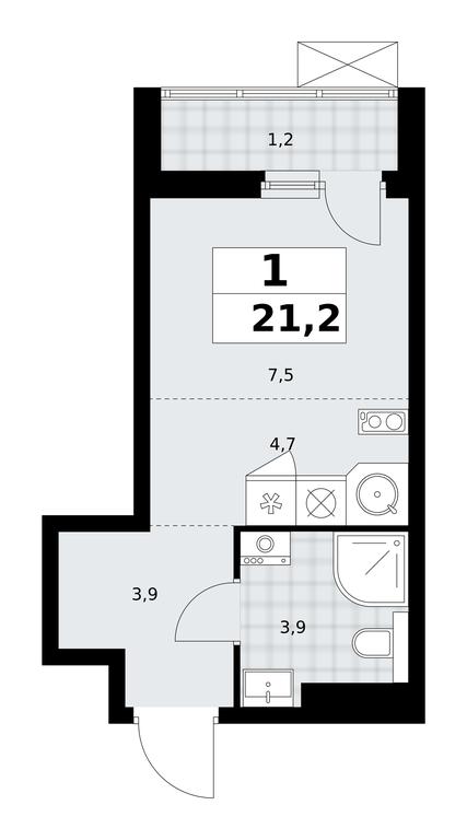 Apartment Sale, 21.2平方米 at Buninskie Kvartaly, Akademika Semyonova Street, 22, Moscow, Russia #1 Apartment Sale, 21.2平方米 at Buninskie Kvartaly, Akademika Semyonova Street, 22, Moscow, Russia #1