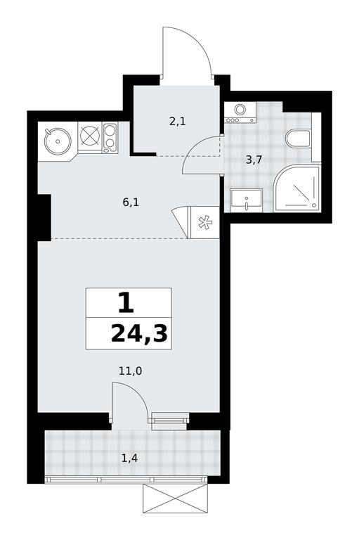 Apartment Sale, 24.3平方米 at Buninskie Kvartaly, Akademika Semyonova Street, 22, Moscow, Russia #2 Apartment Sale, 24.3平方米 at Buninskie Kvartaly, Akademika Semyonova Street, 22, Moscow, Russia #2