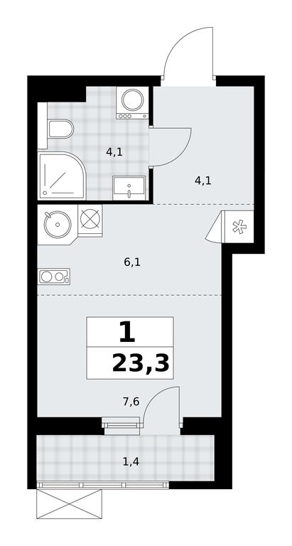 Apartment Sale, 23.3 sq. m. at Buninskie Kvartaly, Akademika Semyonova Street, 22, Moscow, Russia #2 Apartment Sale, 23.3 sq. m. at Buninskie Kvartaly, Akademika Semyonova Street, 22, Moscow, Russia #2