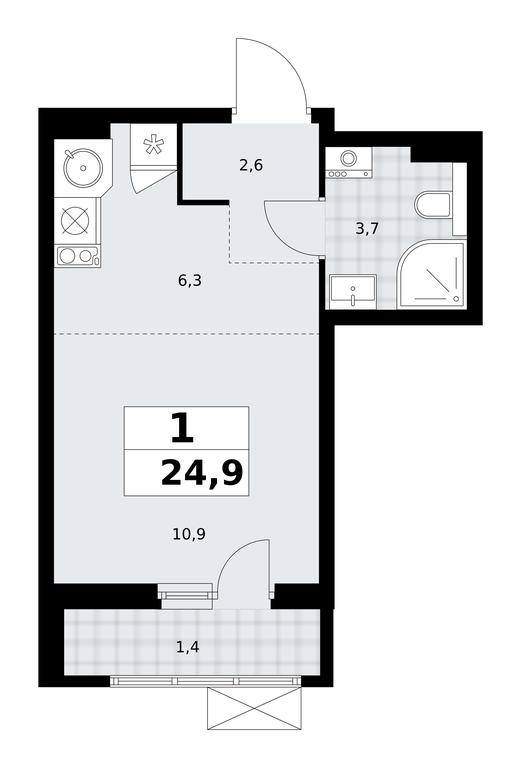 Apartment Sale, 24.9 sq. m. at Buninskie Kvartaly, Akademika Semyonova Street, 22, Moscow, Russia #1 Apartment Sale, 24.9 sq. m. at Buninskie Kvartaly, Akademika Semyonova Street, 22, Moscow, Russia #1