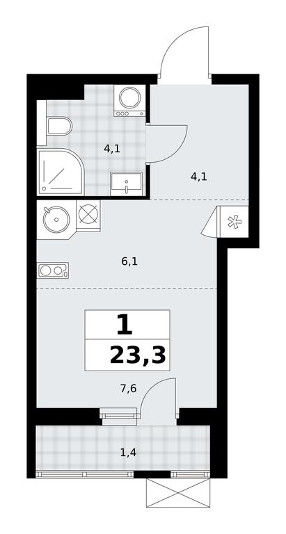 Apartment Sale, 23.3 sq. m. at Buninskie Kvartaly, Akademika Semyonova Street, 22, Moscow, Russia #2 Apartment Sale, 23.3 sq. m. at Buninskie Kvartaly, Akademika Semyonova Street, 22, Moscow, Russia #2