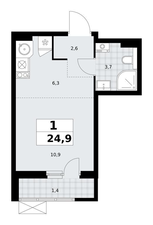Apartment Sale, 24.9 sq. m. at Buninskie Kvartaly, Akademika Semyonova Street, 22, Moscow, Russia #1 Apartment Sale, 24.9 sq. m. at Buninskie Kvartaly, Akademika Semyonova Street, 22, Moscow, Russia #1