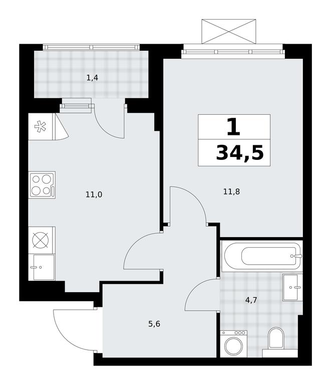 Apartment Sale, 34.5 sq. m. at Buninskie Kvartaly, Akademika Semyonova Street, 22, Moscow, Russia #1 Apartment Sale, 34.5 sq. m. at Buninskie Kvartaly, Akademika Semyonova Street, 22, Moscow, Russia #1