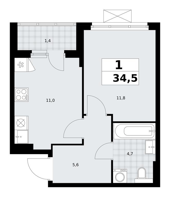 Apartment Sale, 34.5平方米 at Buninskie Kvartaly, Akademika Semyonova Street, 22, Moscow, Russia #2 Apartment Sale, 34.5平方米 at Buninskie Kvartaly, Akademika Semyonova Street, 22, Moscow, Russia #2