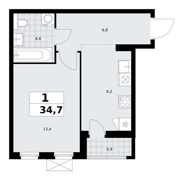 Apartment Sale, 34.7平方米 at Buninskie Kvartaly, Akademika Semyonova Street, 22, Moscow, Russia #1 Apartment Sale, 34.7平方米 at Buninskie Kvartaly, Akademika Semyonova Street, 22, Moscow, Russia #1