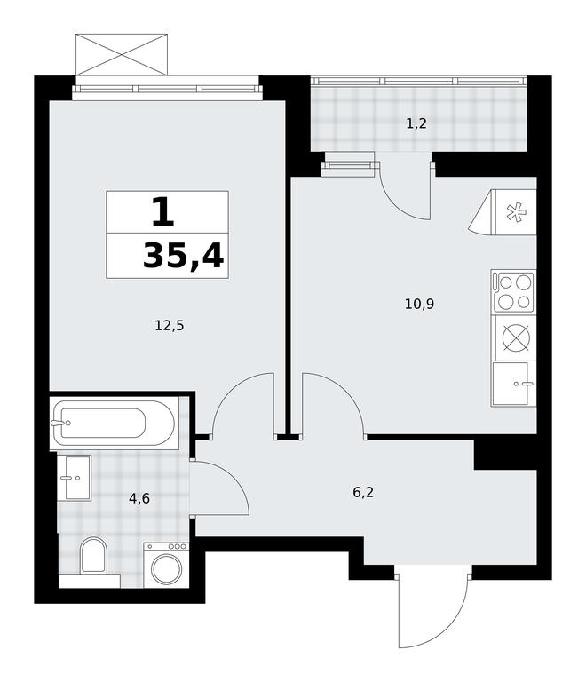 Apartment Sale, 35.4平方米 at Buninskie Kvartaly, Akademika Semyonova Street, 22, Moscow, Russia #2