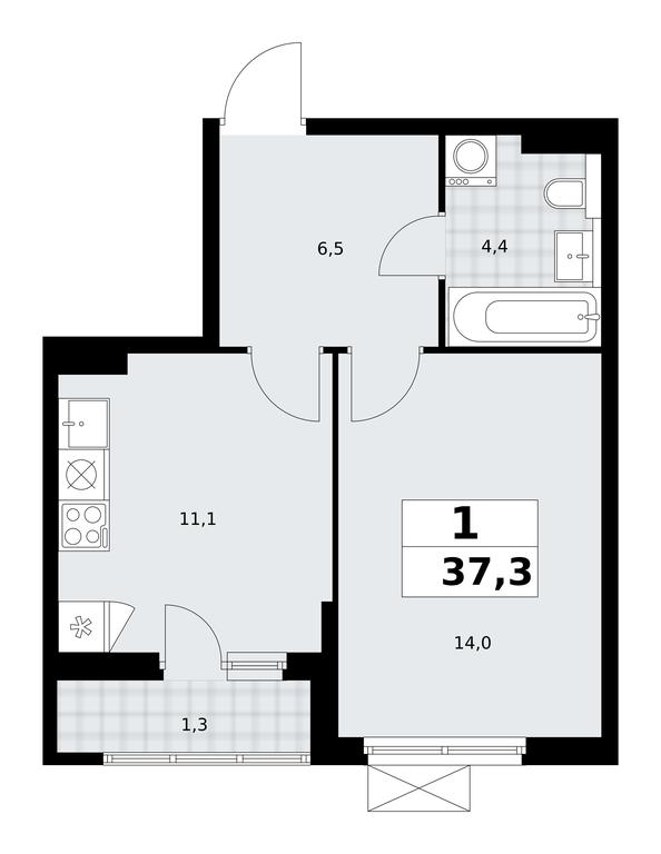 Apartment Sale, 37.3 sq. m. at Buninskie Kvartaly, Akademika Semyonova Street, 22, Moscow, Russia #1