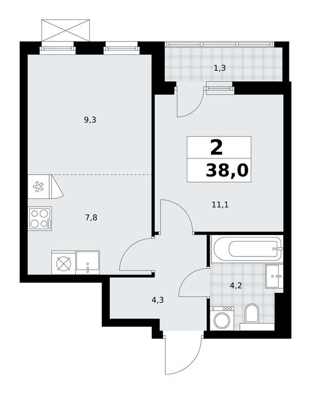 Продажа 1-комн. квартиры, 38 м² в ЖК «Бунинские кварталы», улица Академика Семёнова, 22, Москва, Россия #1