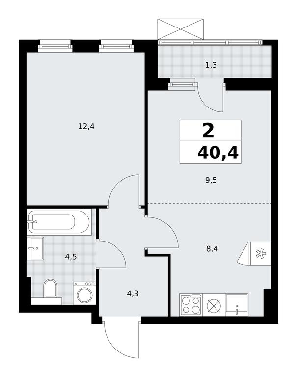 1-BD Apartment Sale, 40.4 sq. m. at Buninskie Kvartaly, Akademika Semyonova Street, 22, Moscow, Russia #2 1-BD Apartment Sale, 40.4 sq. m. at Buninskie Kvartaly, Akademika Semyonova Street, 22, Moscow, Russia #2