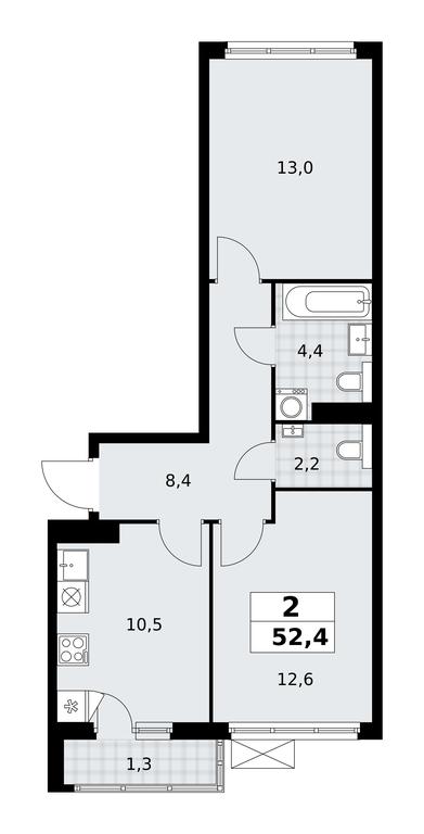 1-BD Apartment Sale, 52.4 sq. m. at Buninskie Kvartaly, Akademika Semyonova Street, 22, Moscow, Russia #2 1-BD Apartment Sale, 52.4 sq. m. at Buninskie Kvartaly, Akademika Semyonova Street, 22, Moscow, Russia #2