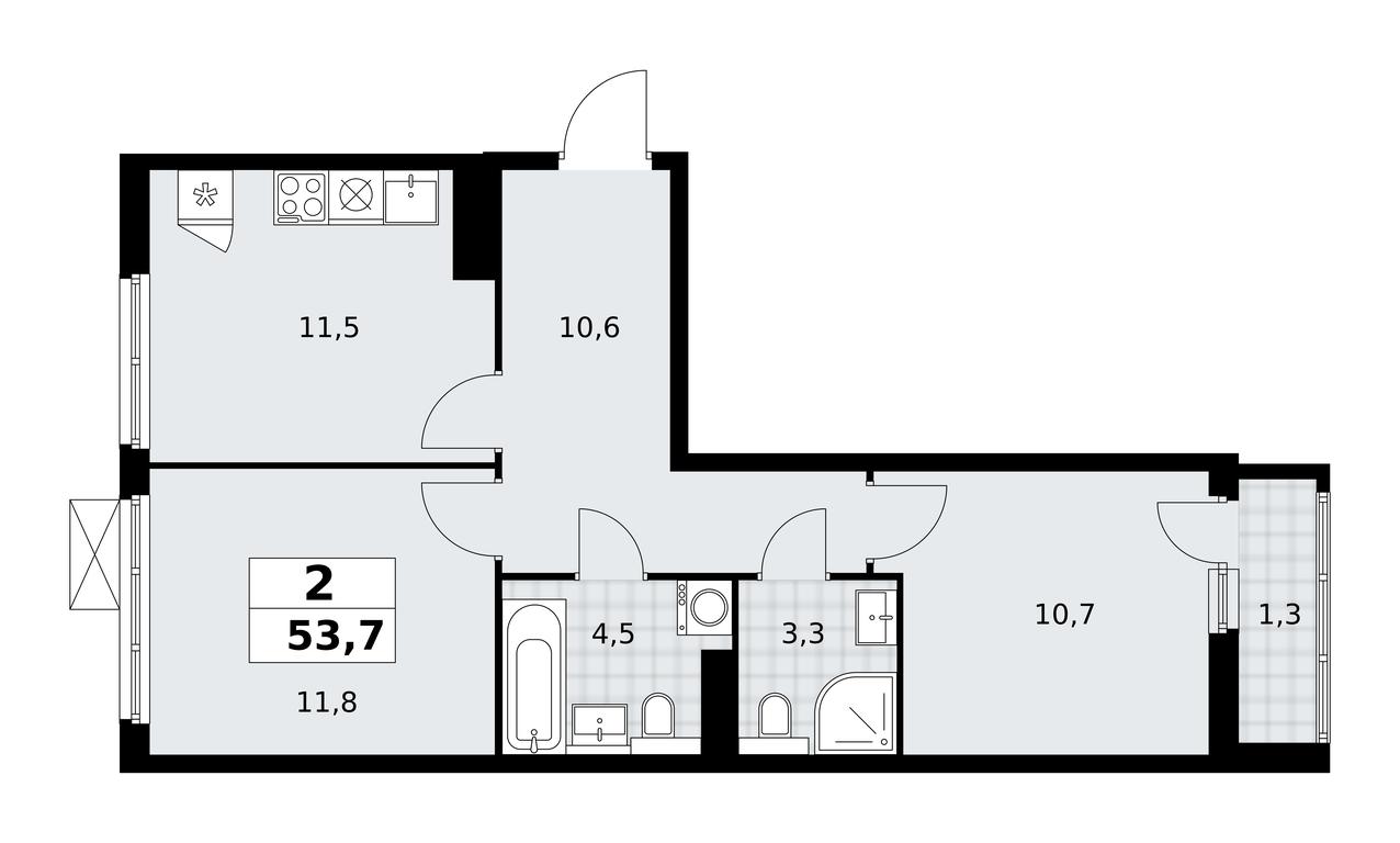 1-BD Apartment Sale, 53.7平方米 at Buninskie Kvartaly, Akademika Semyonova Street, 22, Moscow, Russia #1 1-BD Apartment Sale, 53.7平方米 at Buninskie Kvartaly, Akademika Semyonova Street, 22, Moscow, Russia #1