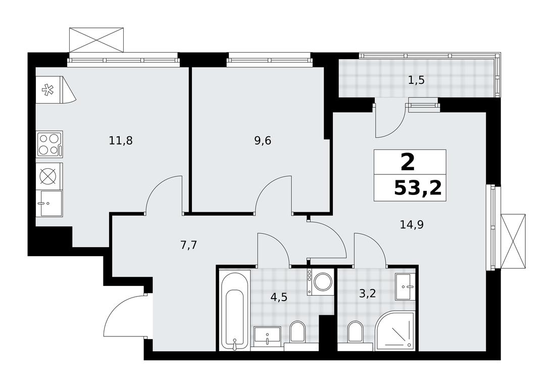1-BD Apartment Sale, 53.2平方米 at Buninskie Kvartaly, Akademika Semyonova Street, 22, Moscow, Russia #1 1-BD Apartment Sale, 53.2平方米 at Buninskie Kvartaly, Akademika Semyonova Street, 22, Moscow, Russia #1