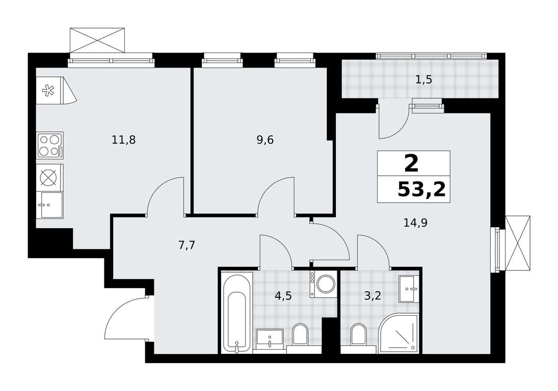 1-BD Apartment Sale, 53.2平方米 at Buninskie Kvartaly, Akademika Semyonova Street, 22, Moscow, Russia #1 1-BD Apartment Sale, 53.2平方米 at Buninskie Kvartaly, Akademika Semyonova Street, 22, Moscow, Russia #1