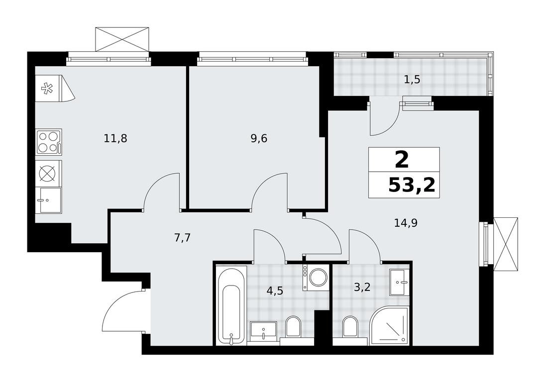 1-BD Apartment Sale, 53.2平方米 at Buninskie Kvartaly, Akademika Semyonova Street, 22, Moscow, Russia #2 1-BD Apartment Sale, 53.2平方米 at Buninskie Kvartaly, Akademika Semyonova Street, 22, Moscow, Russia #2