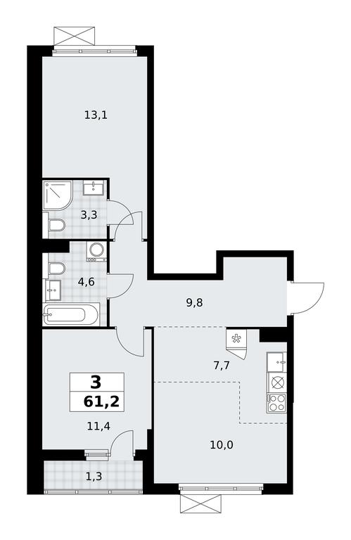 2-BD Apartment Sale, 61.2平方米 at Buninskie Kvartaly, Akademika Semyonova Street, 22, Moscow, Russia #1 2-BD Apartment Sale, 61.2平方米 at Buninskie Kvartaly, Akademika Semyonova Street, 22, Moscow, Russia #1