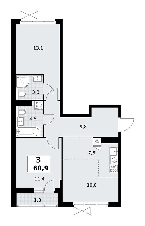 2-BD Apartment Sale, 60.9平方米 at Buninskie Kvartaly, Akademika Semyonova Street, 22, Moscow, Russia #1 2-BD Apartment Sale, 60.9平方米 at Buninskie Kvartaly, Akademika Semyonova Street, 22, Moscow, Russia #1