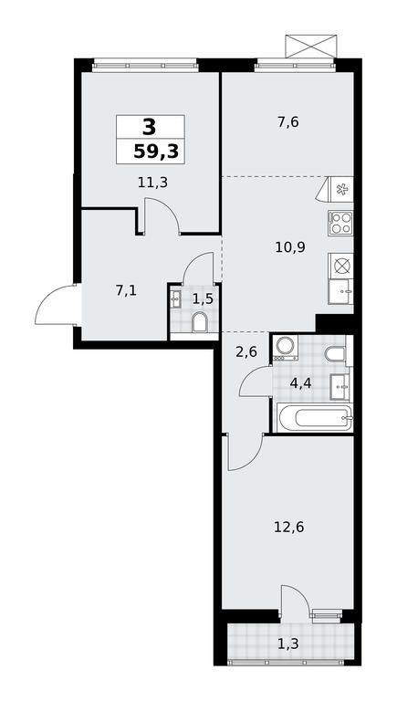 2-BD Apartment Sale, 59.3平方米 at Buninskie Kvartaly, Akademika Semyonova Street, 22, Moscow, Russia #1 2-BD Apartment Sale, 59.3平方米 at Buninskie Kvartaly, Akademika Semyonova Street, 22, Moscow, Russia #1