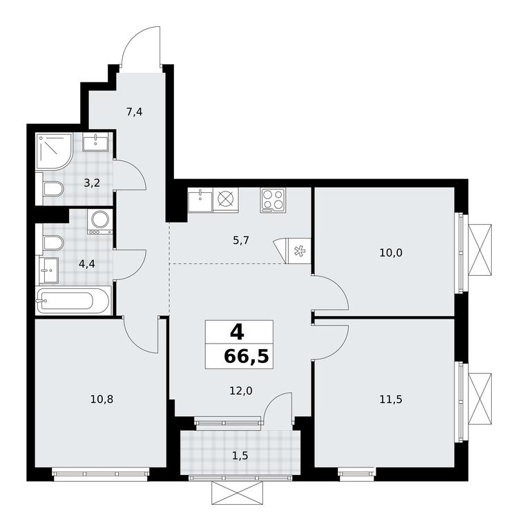 3-BD Apartment Sale, 66.5平方米 at Buninskie Kvartaly, Akademika Semyonova Street, 22, Moscow, Russia #2 3-BD Apartment Sale, 66.5平方米 at Buninskie Kvartaly, Akademika Semyonova Street, 22, Moscow, Russia #2