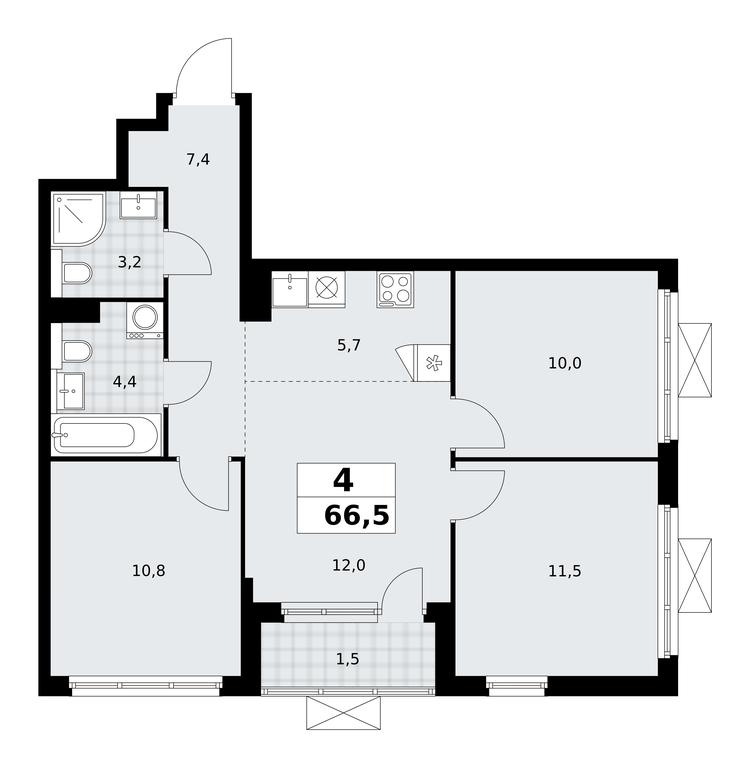 3-BD Apartment Sale, 66.5平方米 at Buninskie Kvartaly, Akademika Semyonova Street, 22, Moscow, Russia #1 3-BD Apartment Sale, 66.5平方米 at Buninskie Kvartaly, Akademika Semyonova Street, 22, Moscow, Russia #1